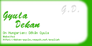 gyula dekan business card