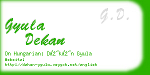 gyula dekan business card